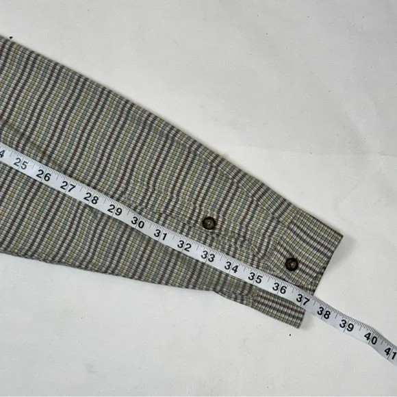 1999 Patagonia Men XXL Shirt Green & Tan Plaid 100% Organic Pima Cotton Vintage - Picture 6 of 8